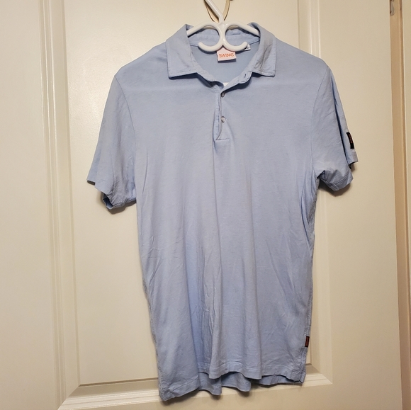 Swims Breeze Hoddevik Cotton-Tencel Polo (Blue) - Picture 3 of 10